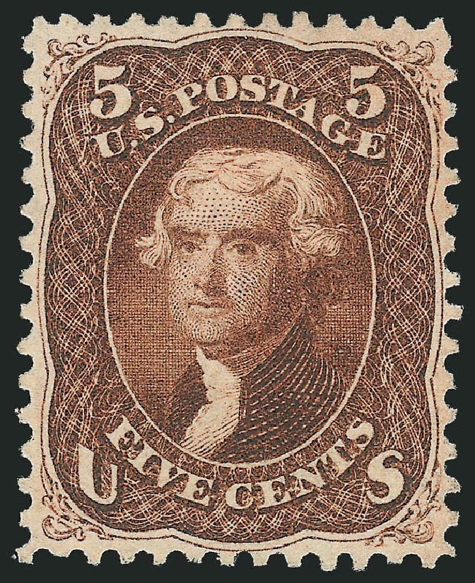 US Stamp Value Scott #75 - 5c 1862 Jefferson. Robert Siegel Auction Galleries, Dec 2014, Sale 1090, Lot 1209