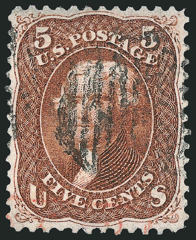 US Stamp Value Scott Catalogue # 75 - 1862 5c Jefferson. Robert Siegel Auction Galleries, Dec 2009, Sale 982, Lot 5219