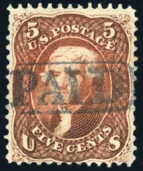 US Stamps Price Scott Catalogue # 75 - 5c 1862 Jefferson. Harmer-Schau Auction Galleries, Feb 2010, Sale 84, Lot 1350