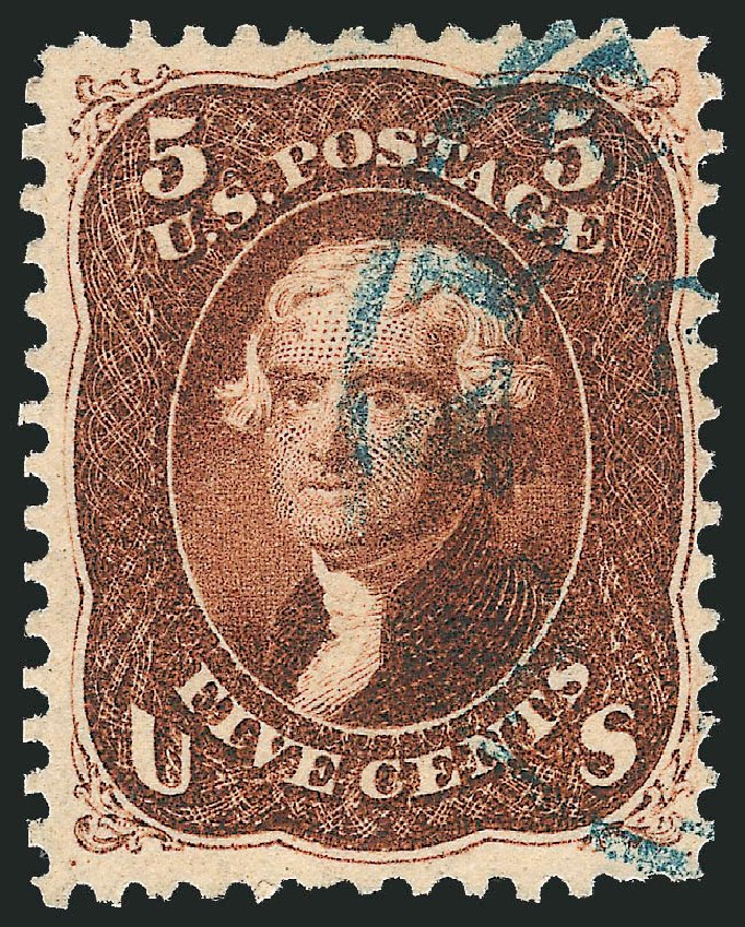 Cost of US Stamps Scott Catalog #75 - 1862 5c Jefferson. Robert Siegel Auction Galleries, Oct 2011, Sale 1014, Lot 1210