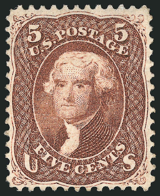 Prices of US Stamp Scott Catalog # 75 - 1862 5c Jefferson. Robert Siegel Auction Galleries, Oct 2008, Sale 963, Lot 540