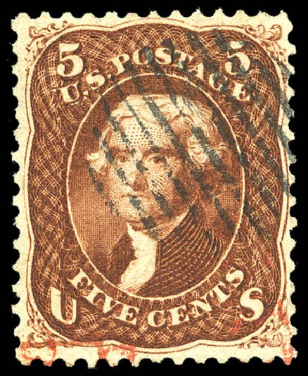 Prices of US Stamps Scott Catalogue #75: 1862 5c Jefferson. Matthew Bennett International, May 2014, Sale 350, Lot 131