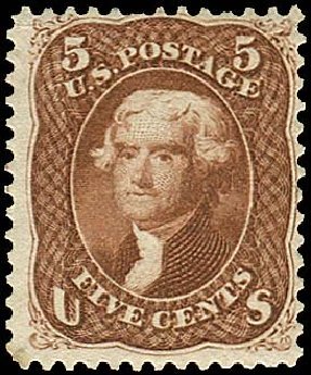 US Stamps Prices Scott Catalog #75: 5c 1862 Jefferson. Regency-Superior, Nov 2014, Sale 108, Lot 181