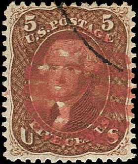 Cost of US Stamps Scott # 75 - 1862 5c Jefferson. Regency-Superior, Jan 2015, Sale 109, Lot 671