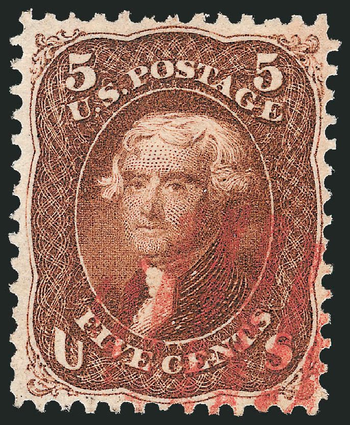 Value of US Stamp Scott 75 - 1862 5c Jefferson. Robert Siegel Auction Galleries, Oct 2011, Sale 1014, Lot 1211