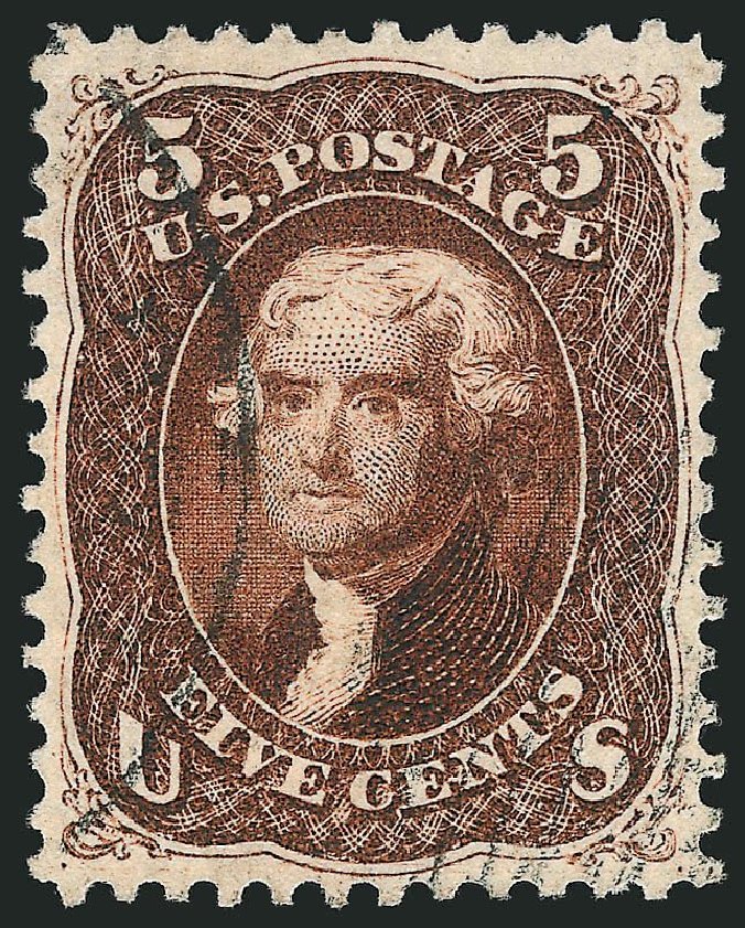 US Stamps Price Scott 75: 1862 5c Jefferson. Robert Siegel Auction Galleries, Sep 2014, Sale 1078, Lot 181