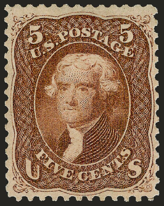 Cost of US Stamp Scott Catalogue #75: 5c 1862 Jefferson. Robert Siegel Auction Galleries, Sep 2009, Sale 976, Lot 1361