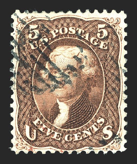 US Stamp Value Scott Cat. 75: 1862 5c Jefferson. Spink Shreves Galleries, Mar 2013, Sale 142, Lot 171