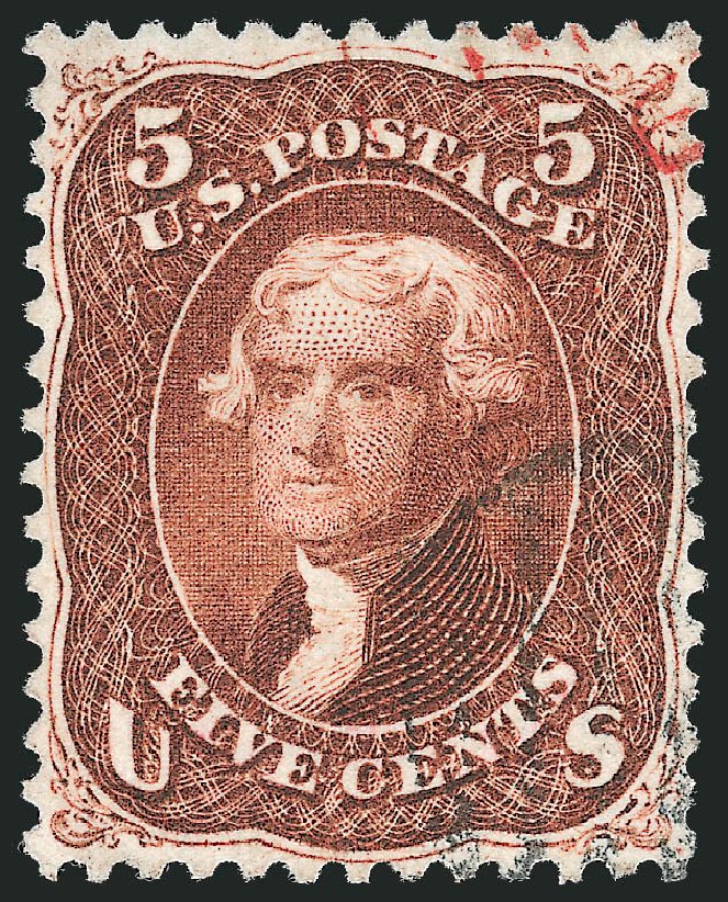 US Stamp Price Scott Catalog # 75: 1862 5c Jefferson. Robert Siegel Auction Galleries, Sep 2009, Sale 976, Lot 1364