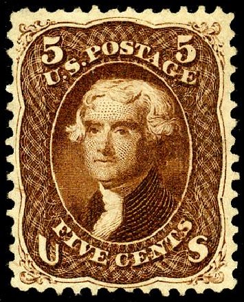 Price of US Stamps Scott Catalog #75 - 5c 1862 Jefferson. Matthew Bennett International, May 2008, Sale 327, Lot 75