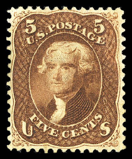 Prices of US Stamps Scott 75 - 5c 1862 Jefferson. Matthew Bennett International, Sep 2012, Sale 345, Lot 105