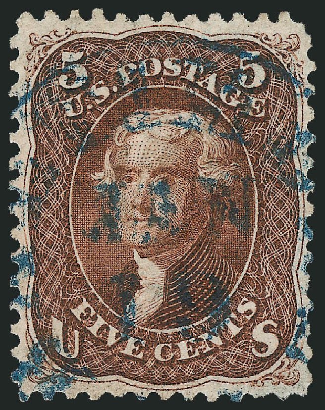US Stamps Values Scott Catalog 75 - 5c 1862 Jefferson. Robert Siegel Auction Galleries, Jun 2011, Sale 1011, Lot 455