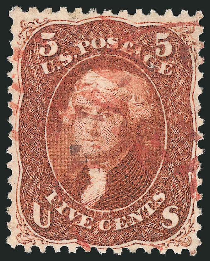 Values of US Stamp Scott Catalogue #75 - 5c 1862 Jefferson. Robert Siegel Auction Galleries, Dec 2013, Sale 1062, Lot 243
