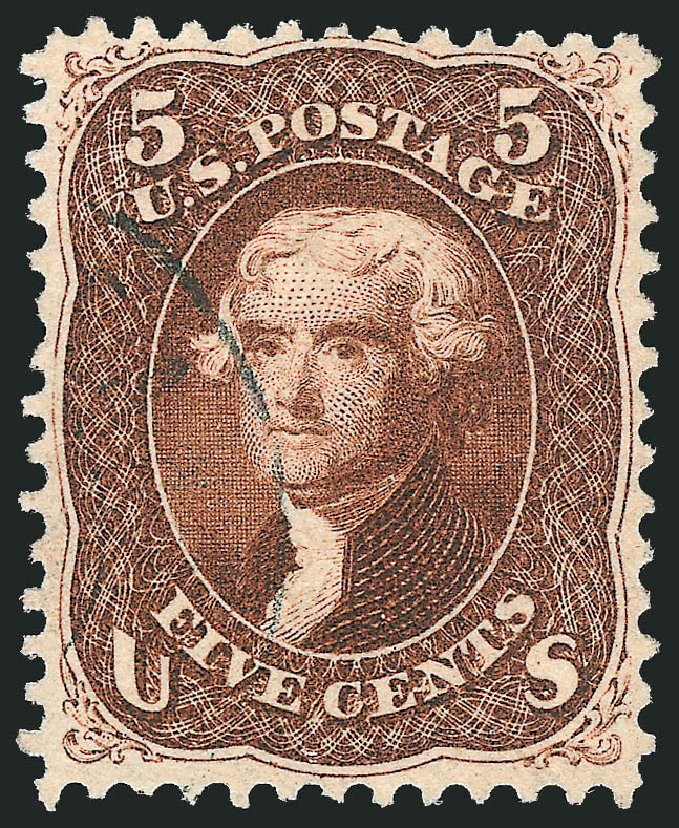 Value of US Stamps Scott Catalogue 75: 1862 5c Jefferson. Robert Siegel Auction Galleries, Mar 2014, Sale 1067, Lot 1053