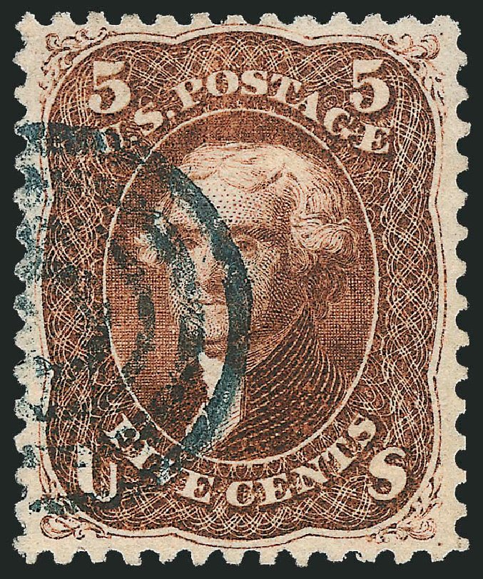 US Stamps Values Scott Catalog #75: 5c 1862 Jefferson. Robert Siegel Auction Galleries, Feb 2015, Sale 1092, Lot 1063