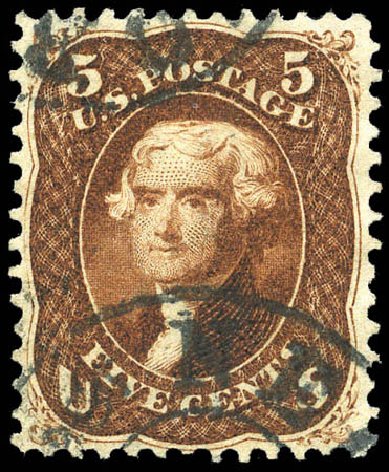 Costs of US Stamp Scott Catalogue # 75 - 1862 5c Jefferson. Matthew Bennett International, Mar 2011, Sale 336, Lot 1156