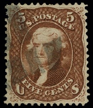US Stamp Prices Scott Catalog # 75 - 1862 5c Jefferson. H.R. Harmer, May 2014, Sale 3005, Lot 1096