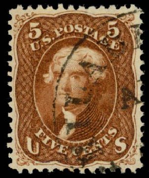 Value of US Stamp Scott Cat. #75 - 5c 1862 Jefferson. Daniel Kelleher Auctions, Sep 2013, Sale 639, Lot 3186