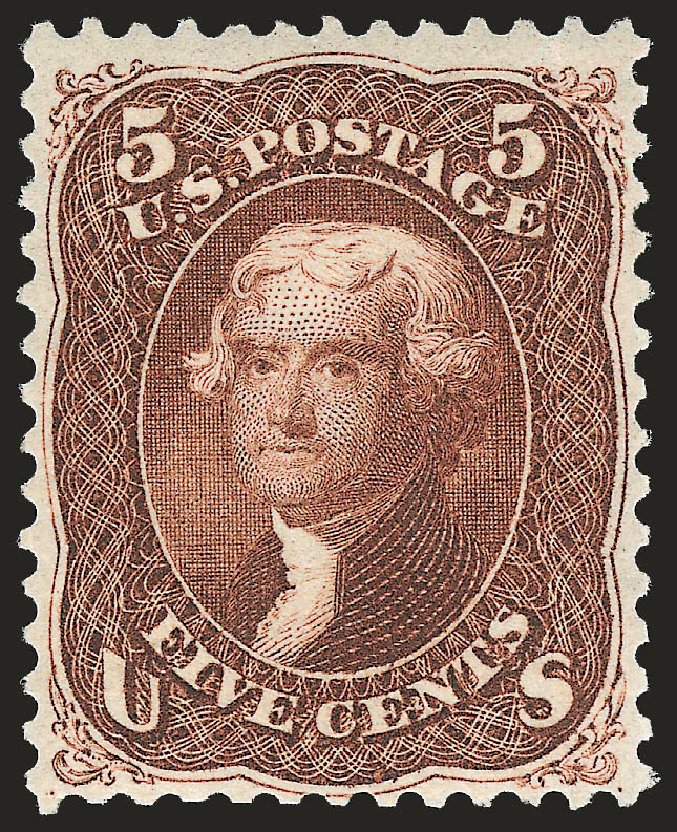 US Stamp Price Scott Catalog # 75: 1862 5c Jefferson. Robert Siegel Auction Galleries, Apr 2009, Sale 972, Lot 3076