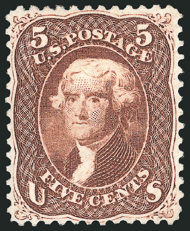 Cost of US Stamp Scott Catalog #75: 1862 5c Jefferson. Robert Siegel Auction Galleries, Jun 2009, Sale 975, Lot 1276