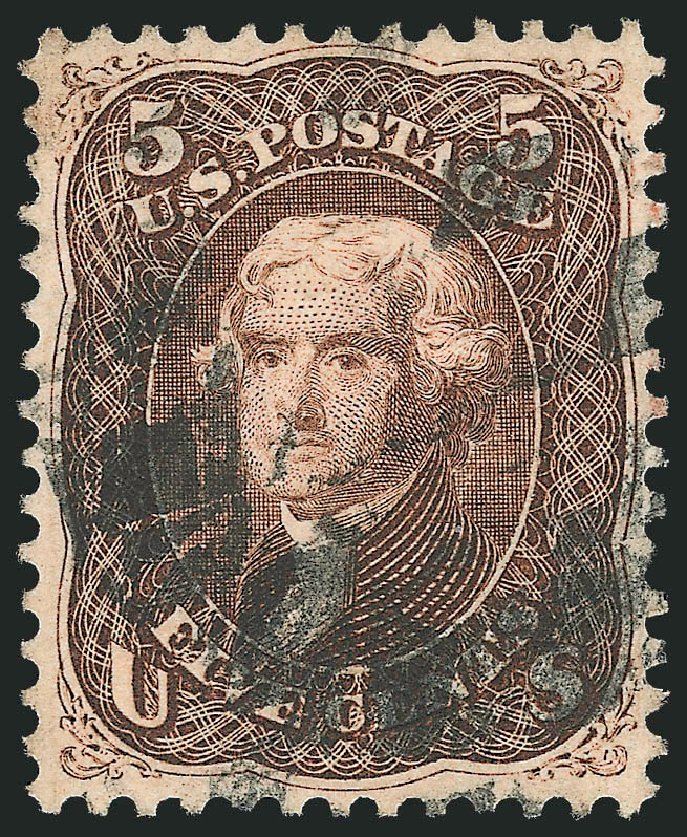 US Stamps Value Scott Catalog #76: 5c 1863 Jefferson. Robert Siegel Auction Galleries, Sep 2009, Sale 976, Lot 1367