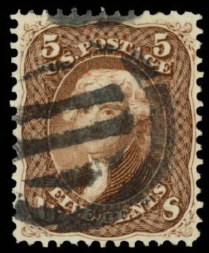 Prices of US Stamp Scott # 76 - 5c 1863 Jefferson. Daniel Kelleher Auctions, Sep 2013, Sale 639, Lot 3189