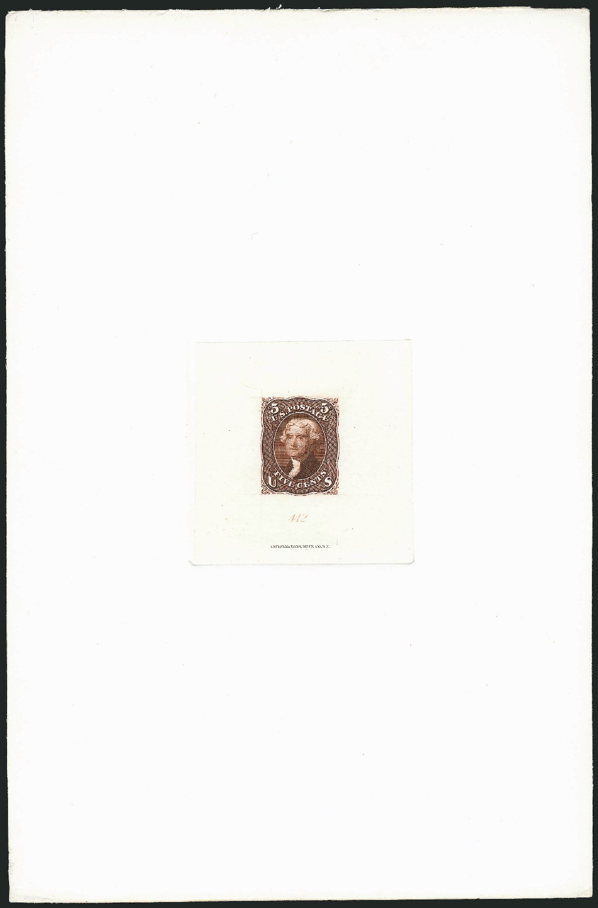 US Stamp Values Scott Catalog #76 - 1863 5c Jefferson. Robert Siegel Auction Galleries, Dec 2012, Sale 1037, Lot 1079