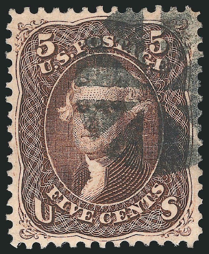 US Stamps Value Scott Catalogue #76: 1863 5c Jefferson. Robert Siegel Auction Galleries, Dec 2013, Sale 1062, Lot 249