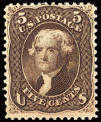 Costs of US Stamp Scott Catalog # 76 - 5c 1863 Jefferson. Cherrystone Auctions, Nov 2010, Sale 201011, Lot 80