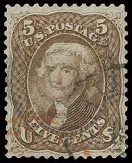 US Stamps Price Scott #76 - 5c 1863 Jefferson. H.R. Harmer, Nov 2013, Sale 3004, Lot 1070