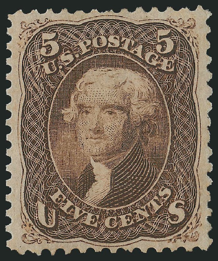 US Stamp Price Scott Catalogue # 76: 1863 5c Jefferson. Robert Siegel Auction Galleries, Dec 2009, Sale 978, Lot 1020