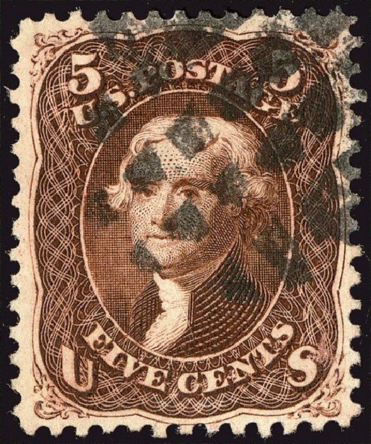 US Stamps Price Scott Cat. 76 - 5c 1863 Jefferson. Spink Shreves Galleries, Jan 2014, Sale 146, Lot 220