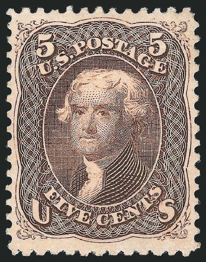 Cost of US Stamps Scott Catalogue #76 - 1863 5c Jefferson. Robert Siegel Auction Galleries, Mar 2013, Sale 1040, Lot 1301