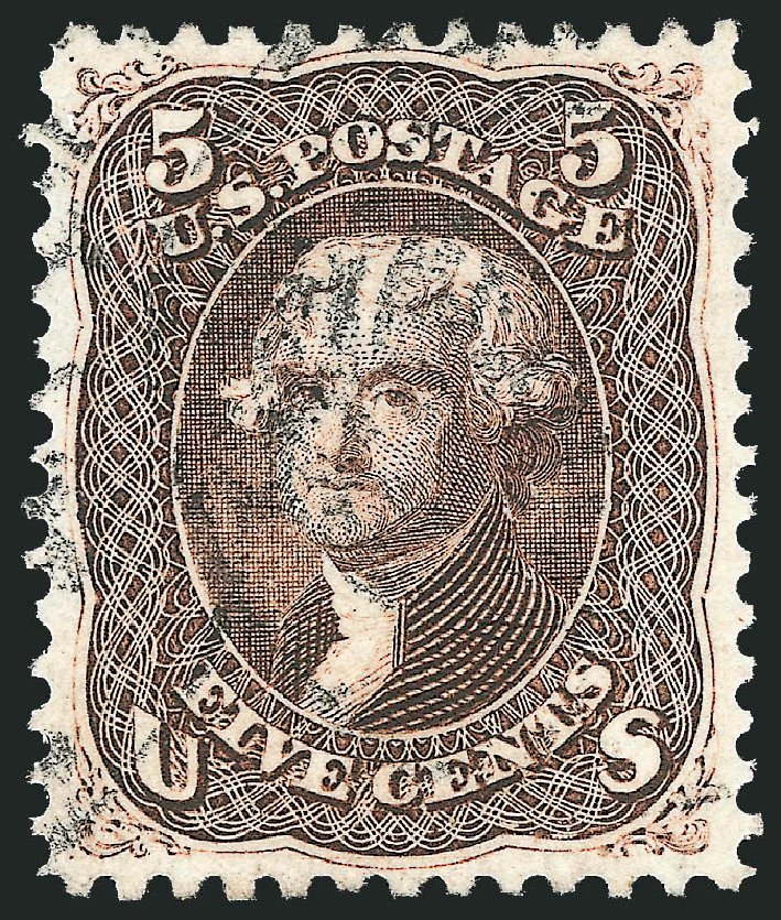 Prices of US Stamps Scott Catalog #76 - 1863 5c Jefferson. Robert Siegel Auction Galleries, Oct 2011, Sale 1014, Lot 1214