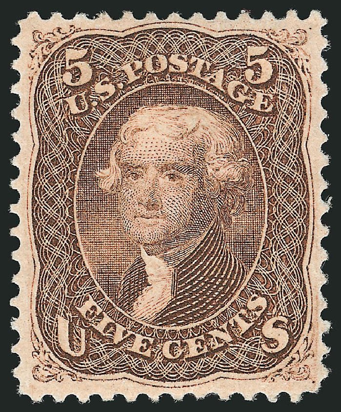 Cost of US Stamp Scott # 76: 1863 5c Jefferson. Robert Siegel Auction Galleries, Nov 2013, Sale 1057, Lot 634