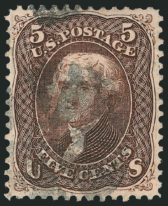 Costs of US Stamps Scott Catalog #76: 1863 5c Jefferson. Robert Siegel Auction Galleries, Mar 2011, Sale 1007, Lot 2225
