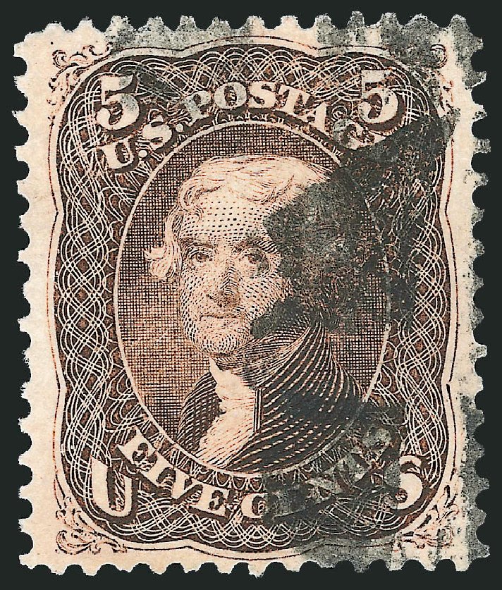 US Stamps Value Scott 76 - 5c 1863 Jefferson. Robert Siegel Auction Galleries, Oct 2008, Sale 963, Lot 545