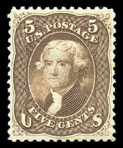 US Stamps Prices Scott Catalogue # 76 - 1863 5c Jefferson. Matthew Bennett International, Sep 2010, Sale 333, Lot 3442