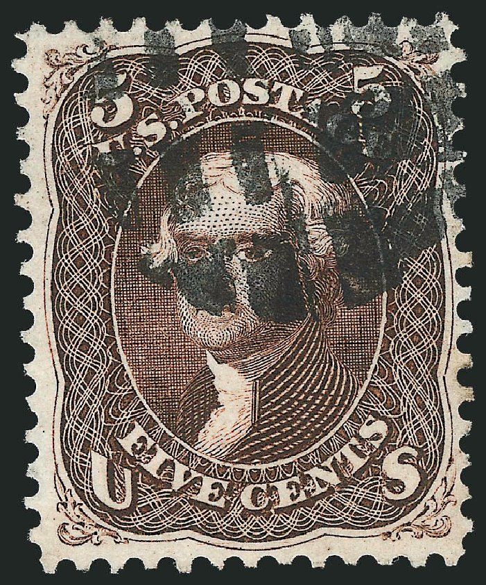 US Stamps Value Scott Catalog #76 - 1863 5c Jefferson. Robert Siegel Auction Galleries, Dec 2013, Sale 1062, Lot 252