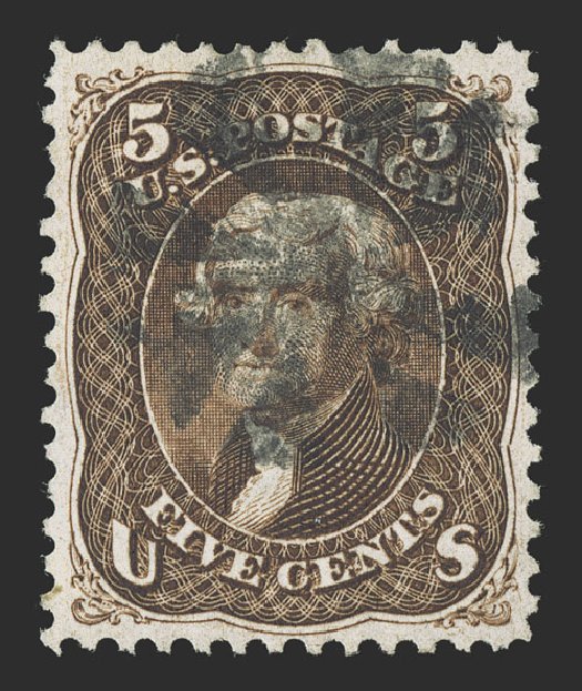 Cost of US Stamps Scott Catalog 76: 5c 1863 Jefferson. Spink Shreves Galleries, Jul 2012, Sale 140, Lot 122