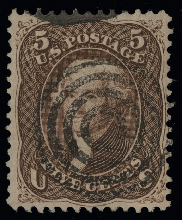 US Stamps Values Scott Catalog #76 - 1863 5c Jefferson. Spink Shreves Galleries, Aug 2013, Sale 144, Lot 132