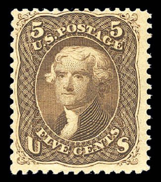 Cost of US Stamps Scott Cat. 76 - 5c 1863 Jefferson. Matthew Bennett International, Sep 2010, Sale 333, Lot 3443