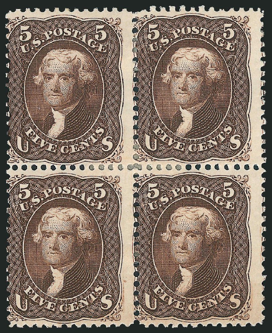 US Stamps Price Scott Cat. #76 - 5c 1863 Jefferson. Robert Siegel Auction Galleries, Oct 2011, Sale 1014, Lot 1213