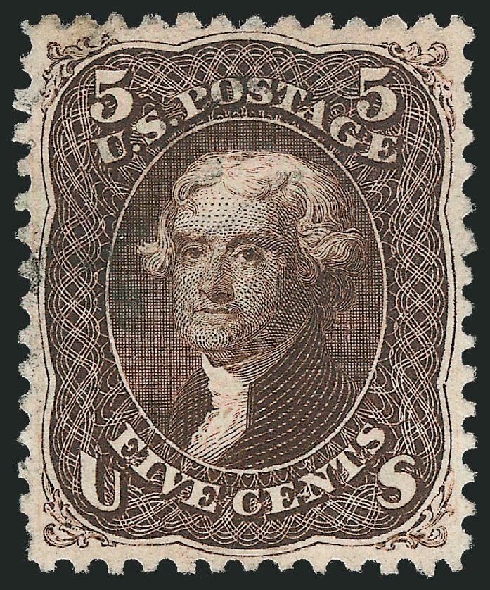 Price of US Stamp Scott Cat. #76 - 1863 5c Jefferson. Robert Siegel Auction Galleries, Jun 2010, Sale 992, Lot 2133
