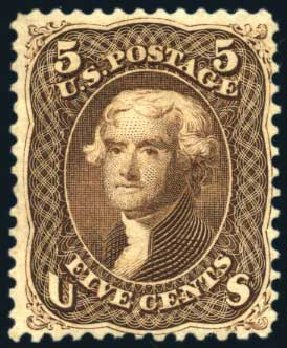 Value of US Stamp Scott Cat. #76: 5c 1863 Jefferson. Harmer-Schau Auction Galleries, Jul 2010, Sale 86, Lot 366