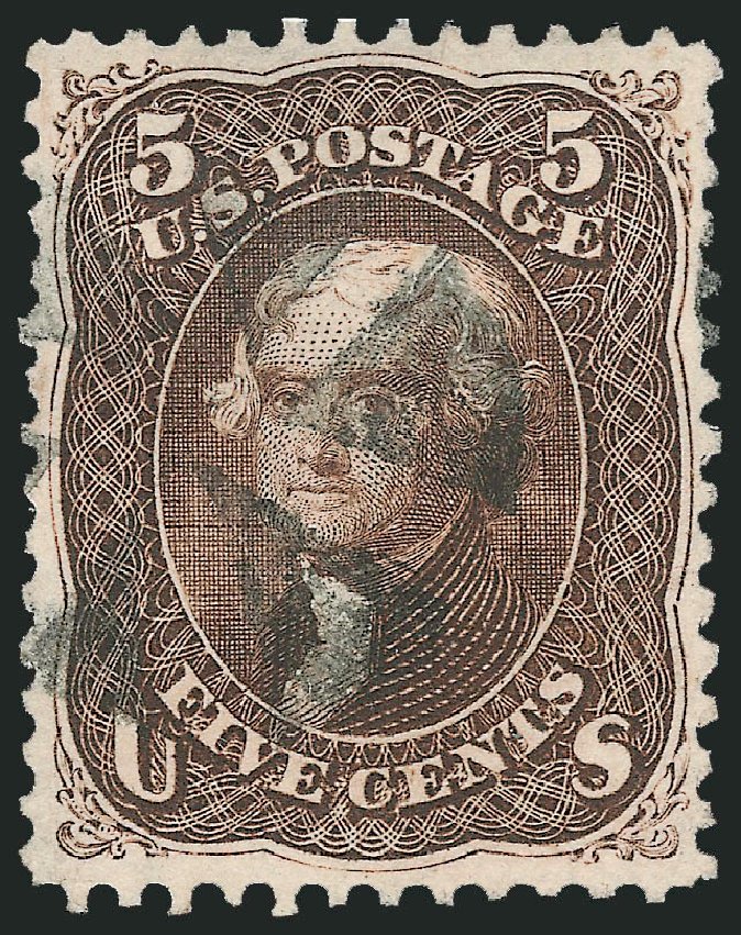 US Stamps Values Scott Cat. # 76 - 1863 5c Jefferson. Robert Siegel Auction Galleries, Jun 2011, Sale 1011, Lot 456