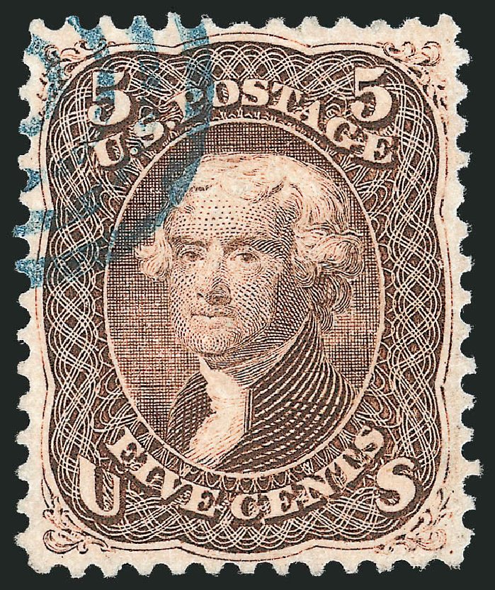 Costs of US Stamps Scott Catalogue #76 - 1863 5c Jefferson. Robert Siegel Auction Galleries, Oct 2012, Sale 1032, Lot 3136