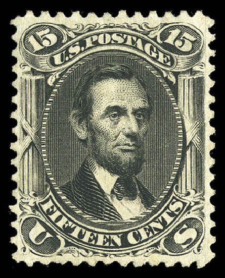 US Stamps Prices Scott #77: 15c 1866 Lincoln. Matthew Bennett International, Sep 2012, Sale 345, Lot 107