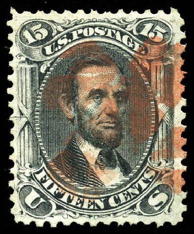 Price of US Stamps Scott #77 - 1866 15c Lincoln. Matthew Bennett International, Mar 2012, Sale 344, Lot 4278