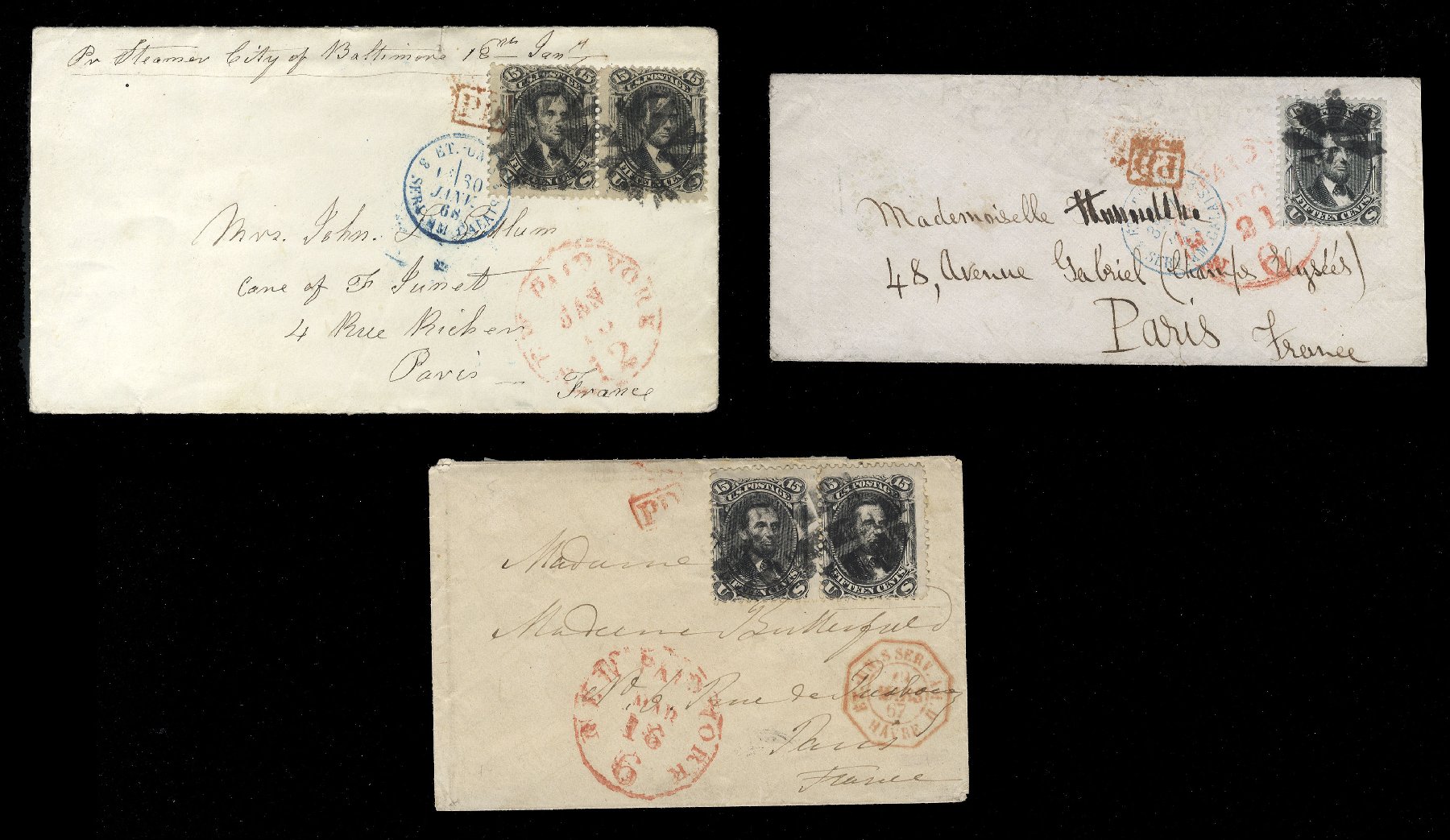 Values of US Stamp Scott Catalogue # 77: 1866 15c Lincoln. Cherrystone Auctions, Jan 2010, Sale 201001, Lot 69